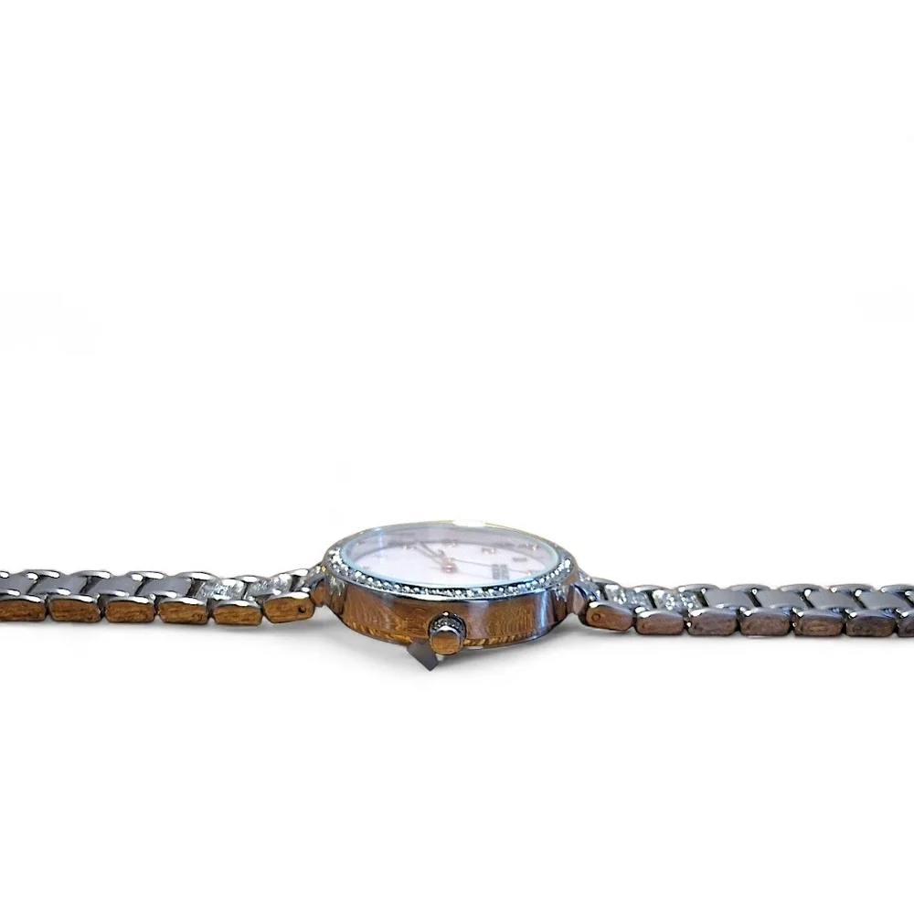 Badgley Mischka Women’s Crystal Stainless Steel Bracelet Watch NWOT